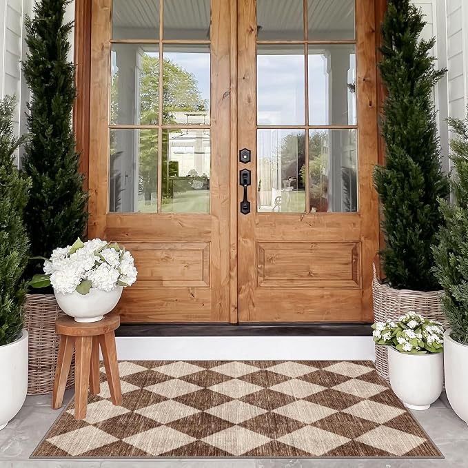 Checkered Entryway Rug - Image 4