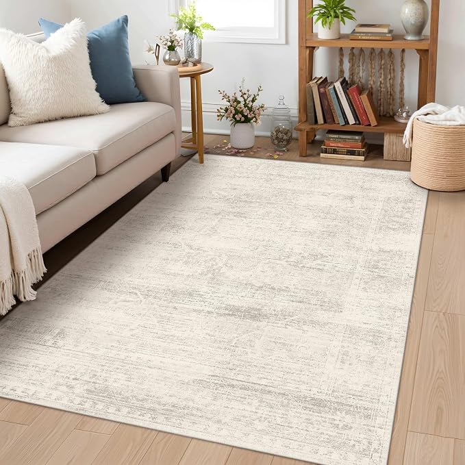 Latte&Fog Washable 3x5 Entryway Rug, Ivory Area Rugs - Image 3