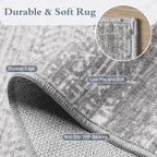 8x10 Area Rugs for Living Room Non Slip Machine Washable Rug Distressed - Image 5