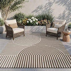 AMOAMI Outdoor Rug Patio Rug 5x8 ft Quick Dry Flatweave Textured Machine by AMOAMI