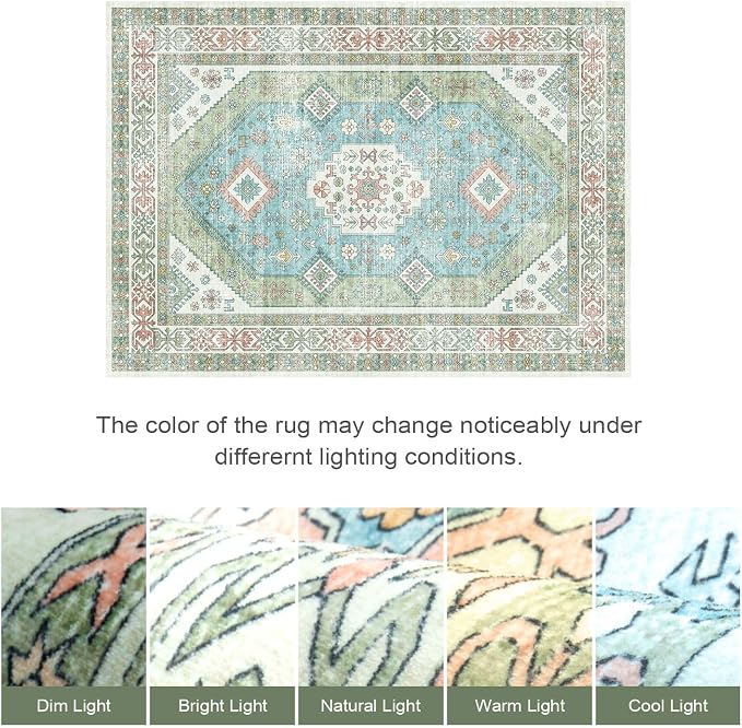 Lofus Vintage Living Room Rugs 8x10, Soft Machine Washable Area Rug - Image 9