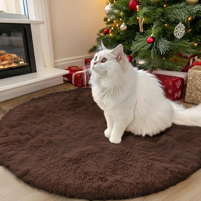 OLANLY Coffee Round Rugs for Bedroom by OLANLY
