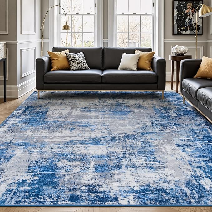 Rugflix 8x10 Area Rugs for Living Room, Washable Large Rug Stain-Resistant Low by RugflixAreaRugs