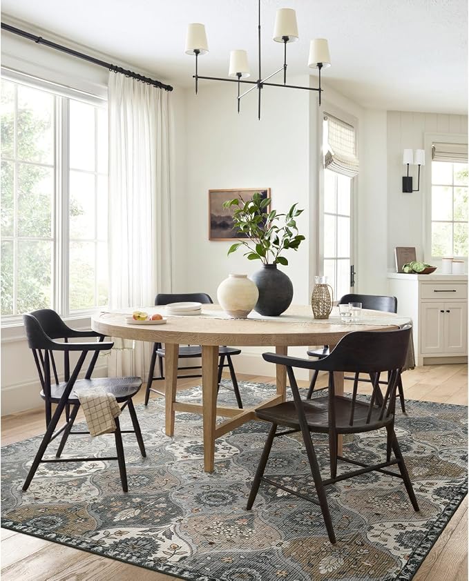 Lahome Moroccan Washable Area Rug 6x9, Ultra-Thin Large Living Room Rugs - Image 3