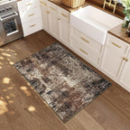 Entrance Rugs Indoor 2x3 Brown Entry Rug Washable Abstract Coffee Small Area - Image 2