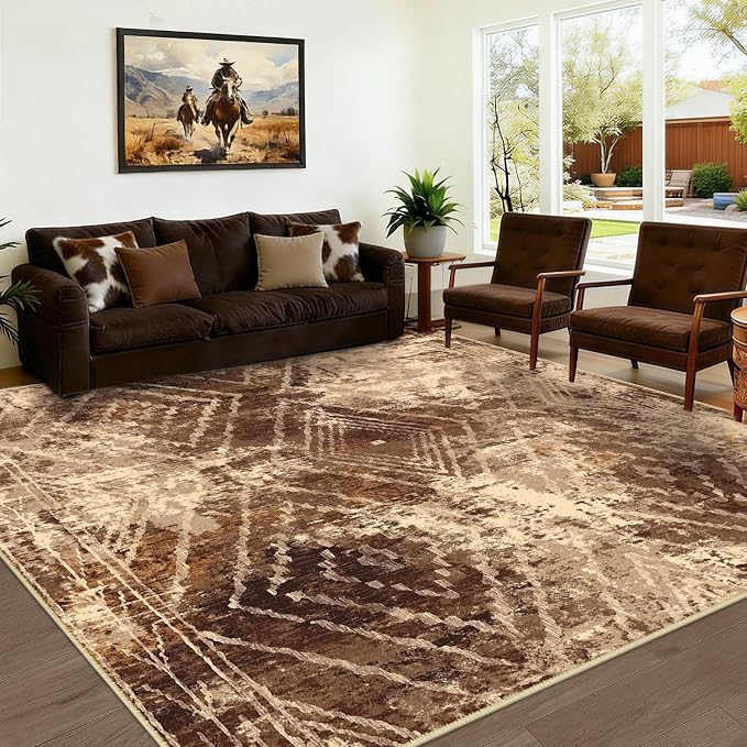 BESTSWEETIE Area Rug 8x10 Rug Machine Washable Non-Slip Low Pile Print Pattern - Image 6