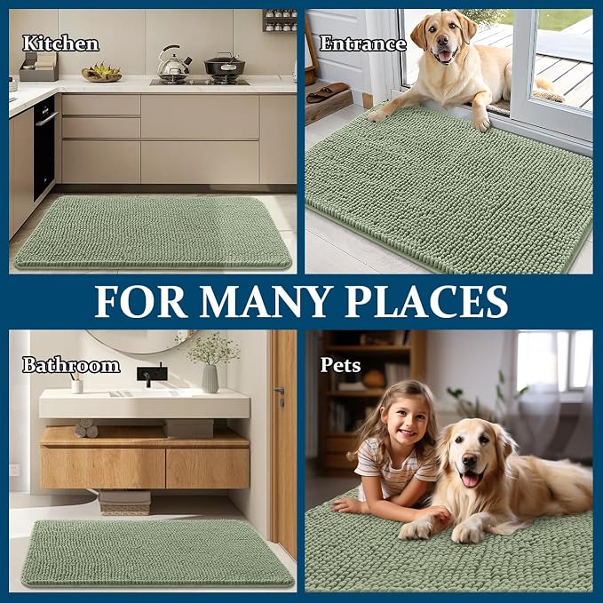 OLANLY Dog Door Mat for Muddy Paws 70x35, Absorbs Moisture and Dirt, Absorbent - Image 8