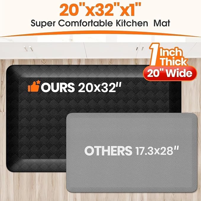 StepRite 1” Thick Kitchen Mats for Floor, Anti Fatigue Kitchen Rugs, Heavy Duty - Image 5