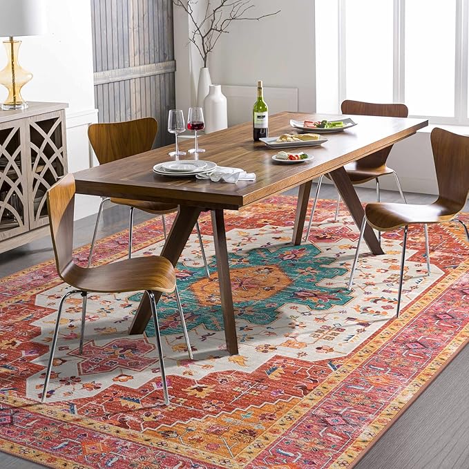 Moynesa Ultra-Thin Pink Area Rug by Moynesa