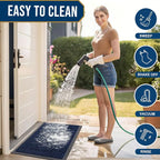 Smiry Front Door Mat Outside Entrance, Heavy Duty Sturdy Natural Rubber Doormat - Image 6