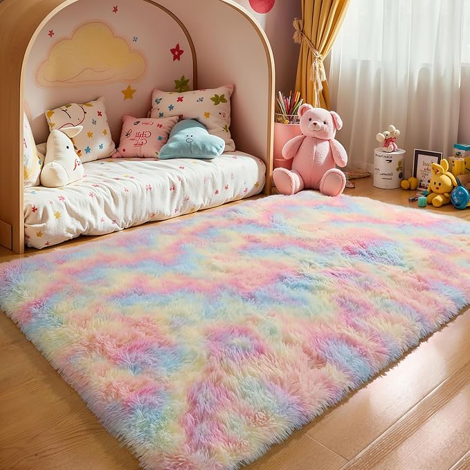 KCHOWUA Fluffy Fuzzy Unicorn Rugs by KICHOWUA