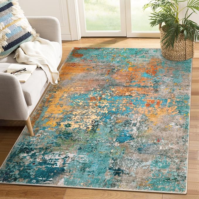 Lahome Modern Abstract Area Rugs 5x7, Large Washable Rugs - Image 7