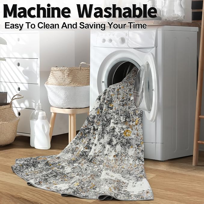 Runner Rug 2'6''x8' Washable Runner Rug: Machine Washable Kitchen Area Rug - Image 4