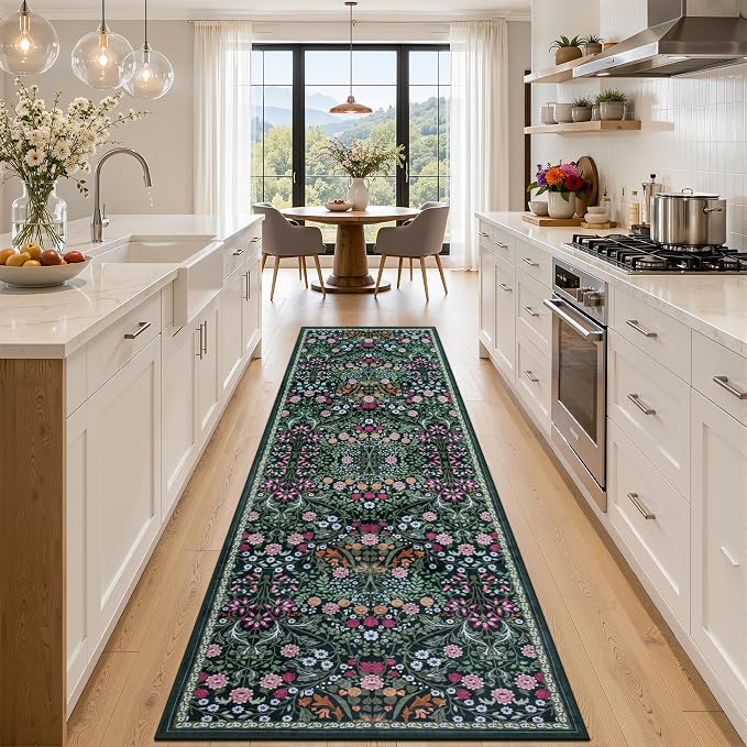 Runner Rug for Entryway: 3x10 Kitchen Rugs Non Slip Washable Ultra-Thin Soft by PLHXFRSoftAreaRugs