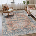 Rugxara 4x6 Rug for Living Room Bedroom, Washable Throw Rugs, Vintage Retro by Rugxara