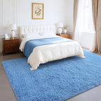 BENRON Light Blue Fluffy Rugs for Living Room Bedroom 4x6, Soft Plush Fuzzy - Image 2