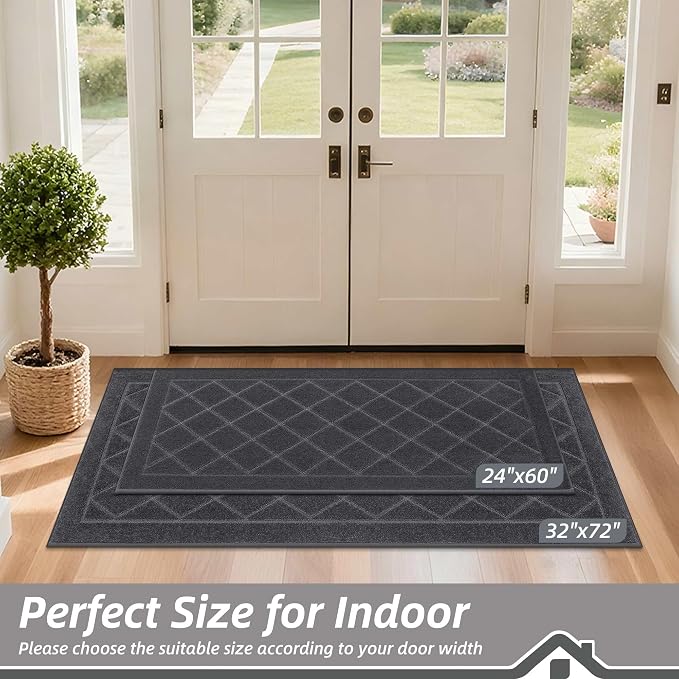 BEQHAUSE Dirt Trapper Door Mat 32" x 72", Doormat Non-Slip Entryway Rugs - Image 2