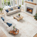 10x14 Area Rugs for Living Room Washable Rug: Anti-Skid Abstract Modern Living by Crority