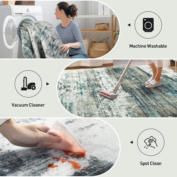 8x10 Area Rugs Washable Rug: Large Modern Abstract Living Room Rug Soft - Image 4