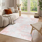 Latte&Fog Pink 4x6 Area Rug for Entryway, Modern Abstract Cute Small Rugs for by LatteFog