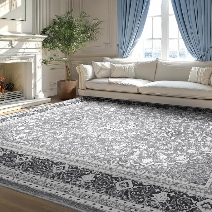 Lessymo Area Rugs 9x12 Living Room- Large Area Rug Machine Washable Area Rug by Lessymo
