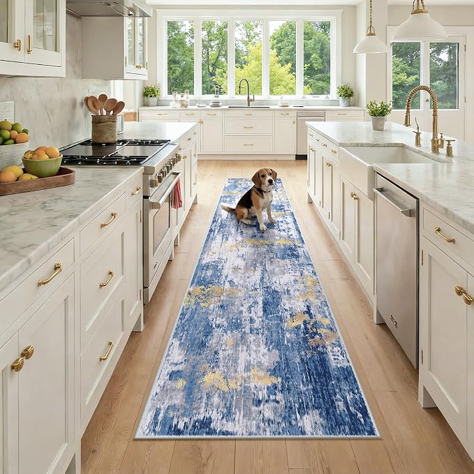 RELEANY Washable Area Rugs 2x9 Non-Slip Modern Abstract Soft by RELEANY