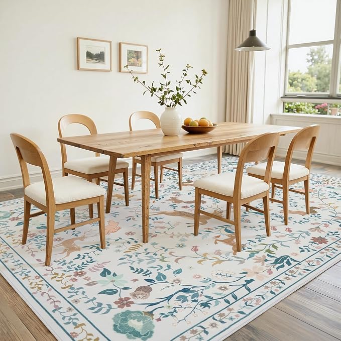 8x10 Area Rugs Washable Rug: Large Boho Living Room Rug Soft Non-Slip Low Pile - Image 4