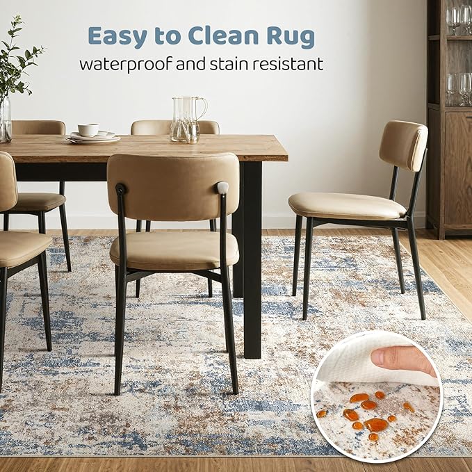 10x12 Area Rug Living Room: Washable Large Abstract Modern Soft Rugs Stain - Image 6