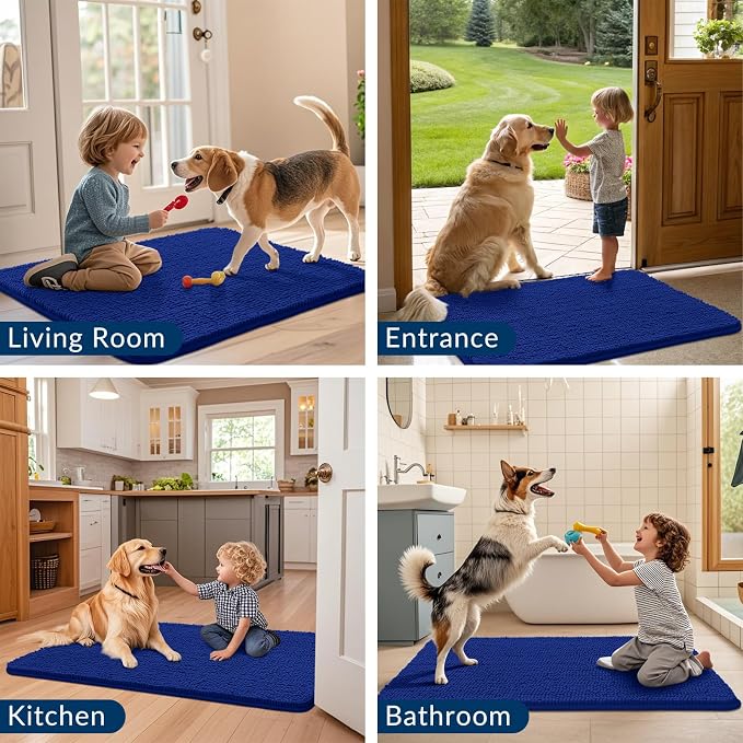 Smiry Dog Door Mat for Muddy Paws 30x20, Absorbent Dirt Trapper, Non-Slip - Image 7