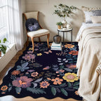 Lahome Floral Washable Rugs for Bedroom, 4X6 Area Rug Ultra-Thin Soft Living - Image 3