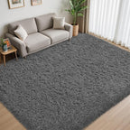 6x9 Area Rug for Living Room:Ultra Soft Fluffy Shag Dark Grey Rugs, Large Fuzzy - Image 3
