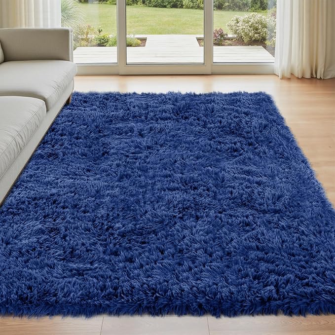 4x6 Area Rug for Living Room: Ultra Soft Fluffy Rug Modern Large Thicked Shag by Oriannal