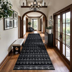 SERISSA Hallway Runner Rug, Soft Low-Pile Boho Geometric Indoor Long Carpet - Image 2