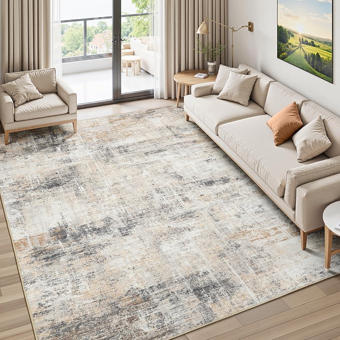 Lofus 5x8 Area Rug for Living Room, Neutral Modern Washable Carpet for Bedroom by Lofus