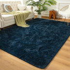 Andecor Shag Area Rug for Living Room, 5x8 Feet Navy Blue Soft Fluffy Indoor by Andecor