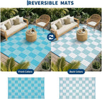 Garvee Waterproof Outdoor Rug 9x12, Checkered Foldable Plastic Straw Patio - Image 3