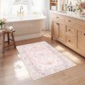 RELEANY Area Rugs Small 2'6"x4' Washable Non-Slip, Floral Vintage Distress by RELEANY