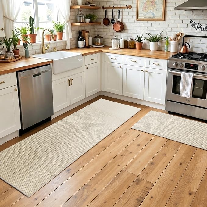 Faux Jute Hallway Runner Rug 2'x10', Washable & Non-Slip, No Odor. Farmhouse - Image 5