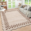 GarveeHome Washable Rug 5x7 for Living Room Large Bedroom Scalloped Rug Non by GarveeHome