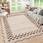 GarveeHome 4x6 Area Rug Small Washable Living Room Rug Scalloped Rug by GarveeHome