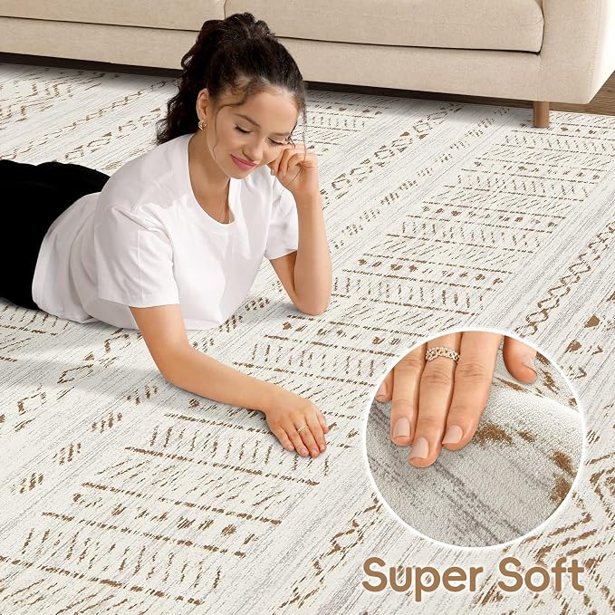 cotiled 5x7 Area Rugs Living Room Rug: Washable Boho Rugs - Image 2