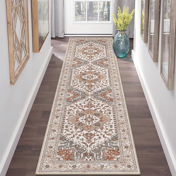 Yamaziot Washable Runner Rug, 2x8 Non-Slip Boho Vintage Hallway Rug Runner - Image 7