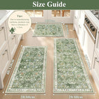 Yamaziot Washable Kitchen Rug Set of 3 – Non Slip Boho Floral Hallway Runner Rug - Image 3