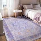 RELEANY Area Rugs 6'x9' Washable Non-Slip, Floral Vintage Distress Medallion - Image 3