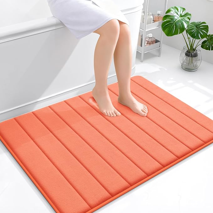OLANLY Memory Foam Bath Mat 40x32, Super Soft Absorbent Bathroom Rugs, Quick Dry by OLANLY