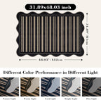 Striped Easy Jute Front Door Mat, 2.6x4 Washable Entryway Rug Non Slip Small - Image 2