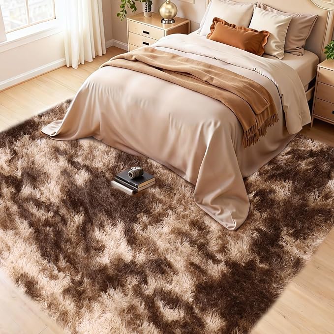8x10 Area Rugs Living Room, Tie-dye Coffee Large Plush Fluffy Bedroom Carpet by Mtandyx