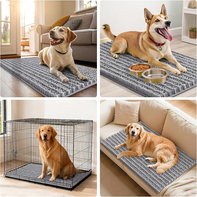 Smiry Dog Door Mat for Muddy Paws 47x17, Absorbent Dirt Trapper, Non-Slip - Image 7