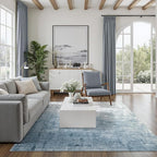 DCX Abstract Area Rug 6x9, Washable Blue Modern Rug - Image 9
