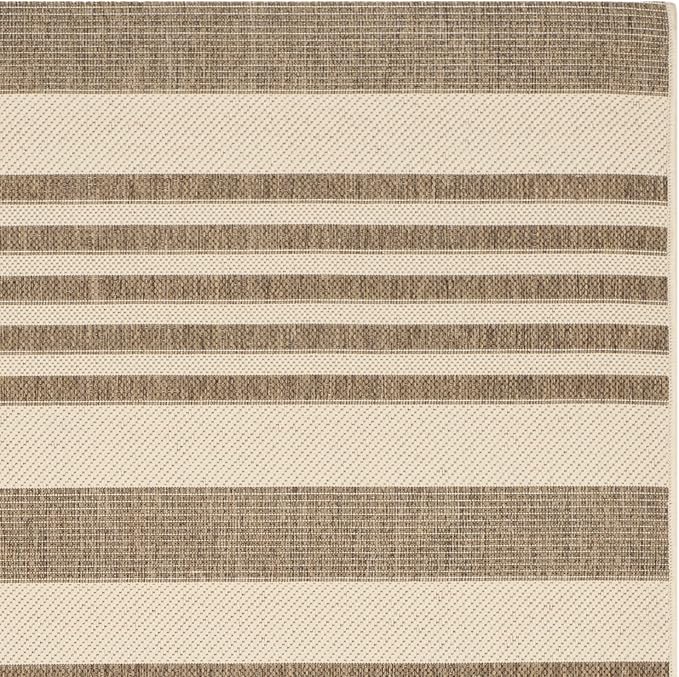 SAFAVIEH Courtyard Collection 2'3" x 8' Brown/Bone CY6062 Stripe - Image 5
